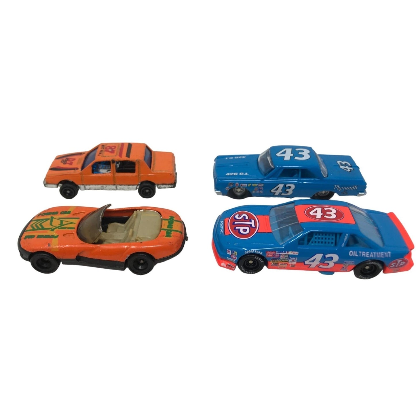 Vintage HOT WHEELS Cars (Most Diecast) STP #43, Orange Racer, FireTruck, Blue Bonneville, Little Debbie, Hot Pink #18