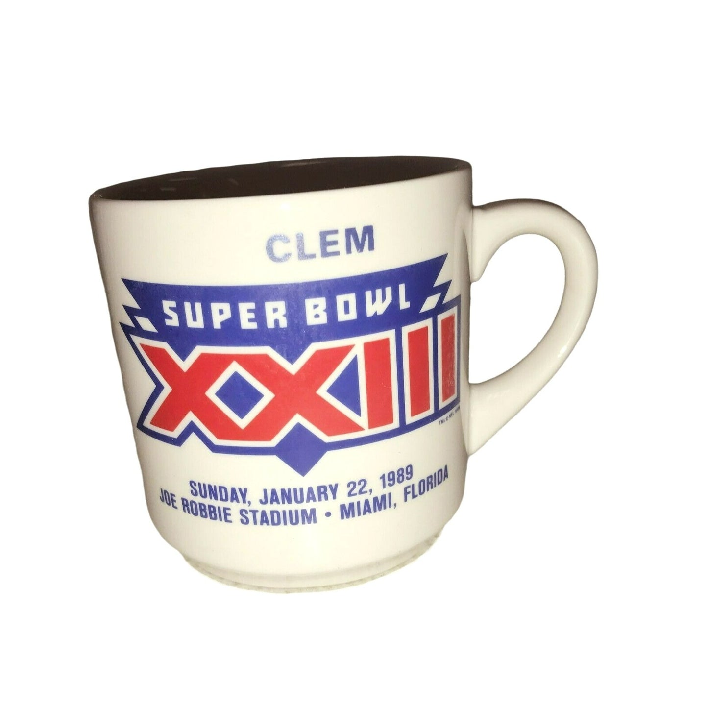 'CLEM' 1989 Super Bowl XXIII Cincinnati Bengals NFL Football Mug