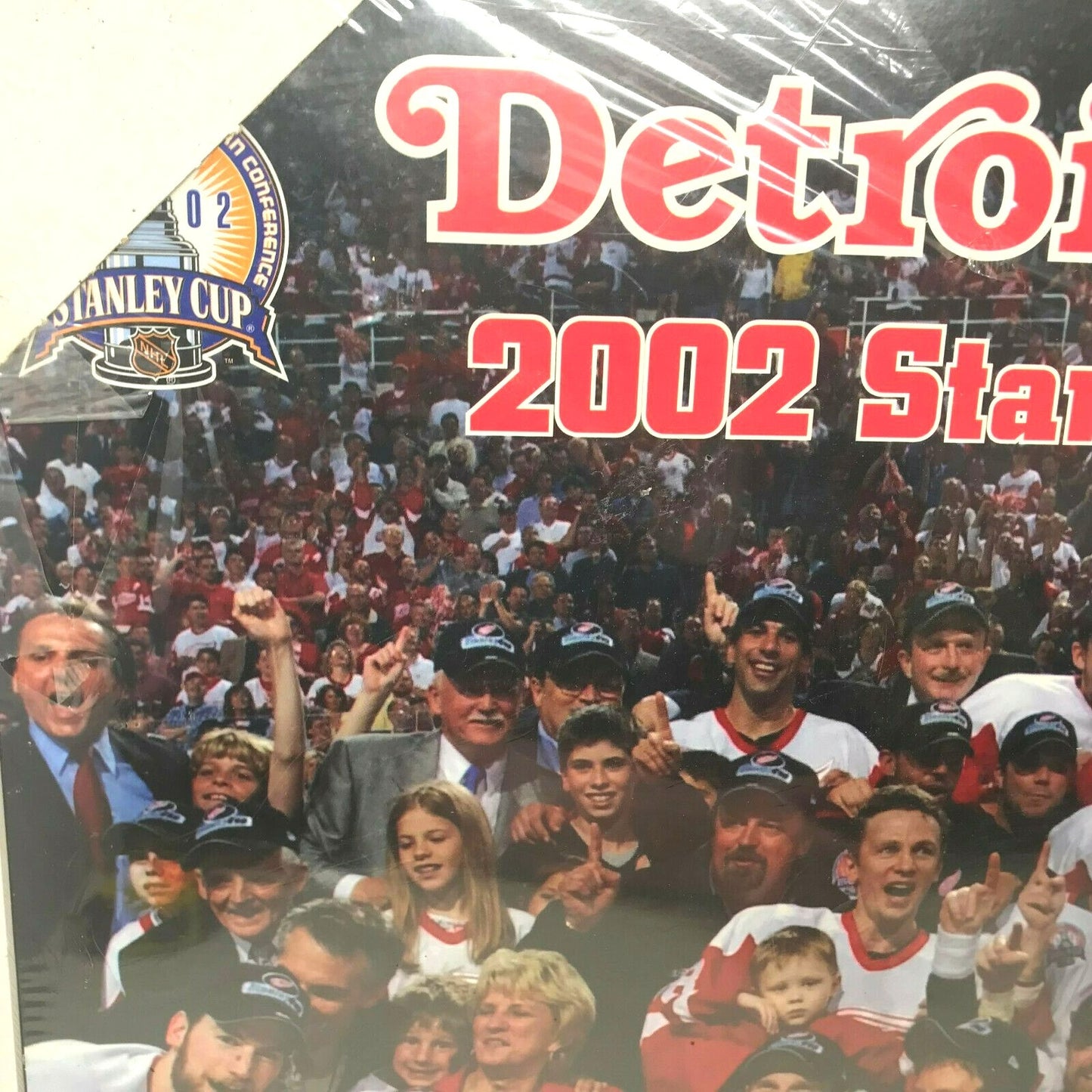 Detroit RED WINGS 2002 Stanley Cup CHAMPIONS Mounted Hockey Photo