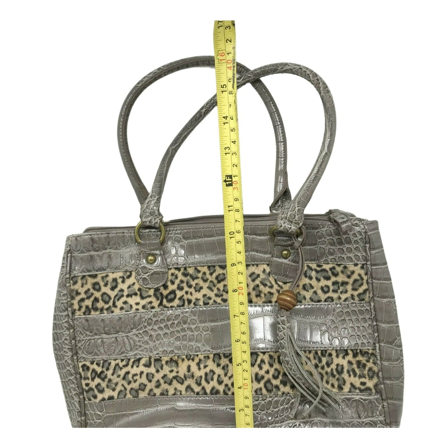 WILD Handbag Faux CROCcodile skin Leather and CHEETAH Print Purse