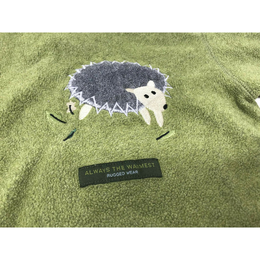 Baby Gap Green Fleece Pullover w Porcupine or Hedgehog 6-12 mo