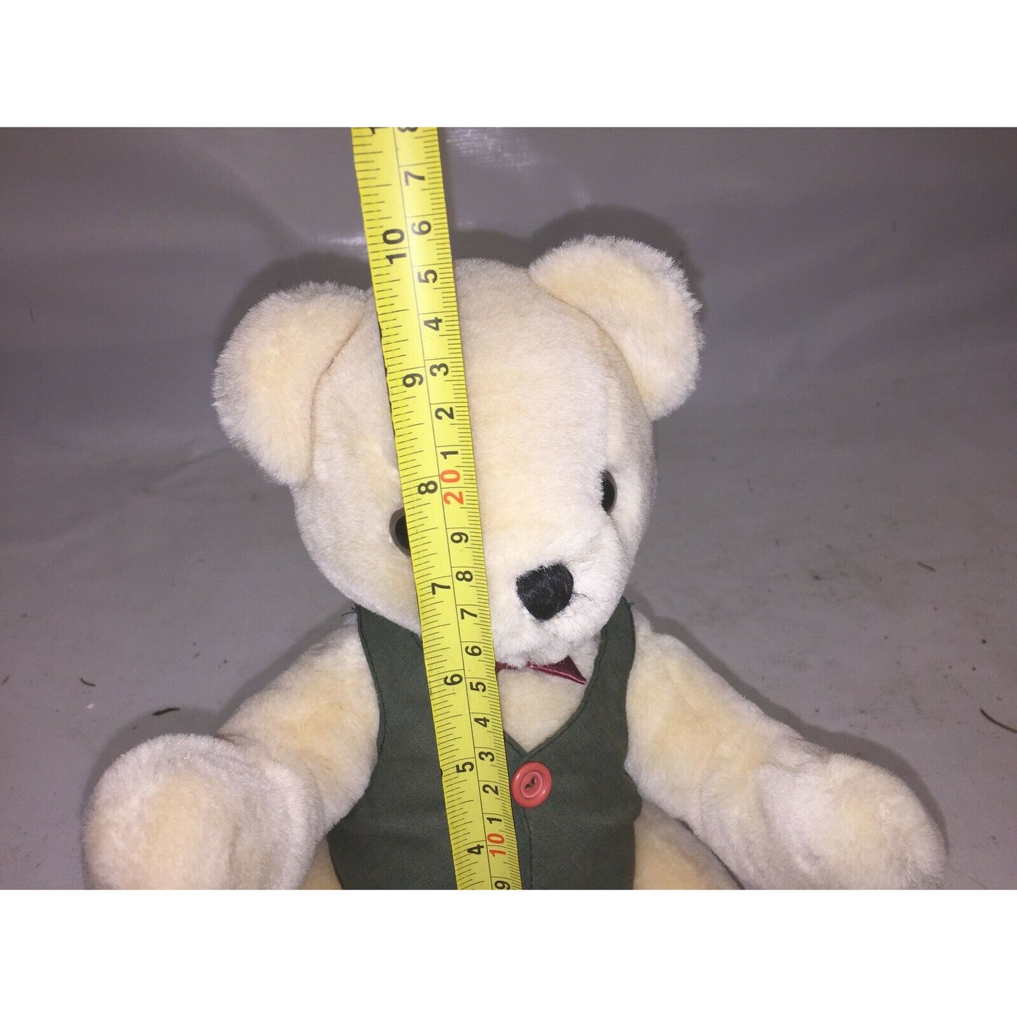 Applause 1988 jointed TEDDY BEAR plush toy w Bowtie and Vest Cute!