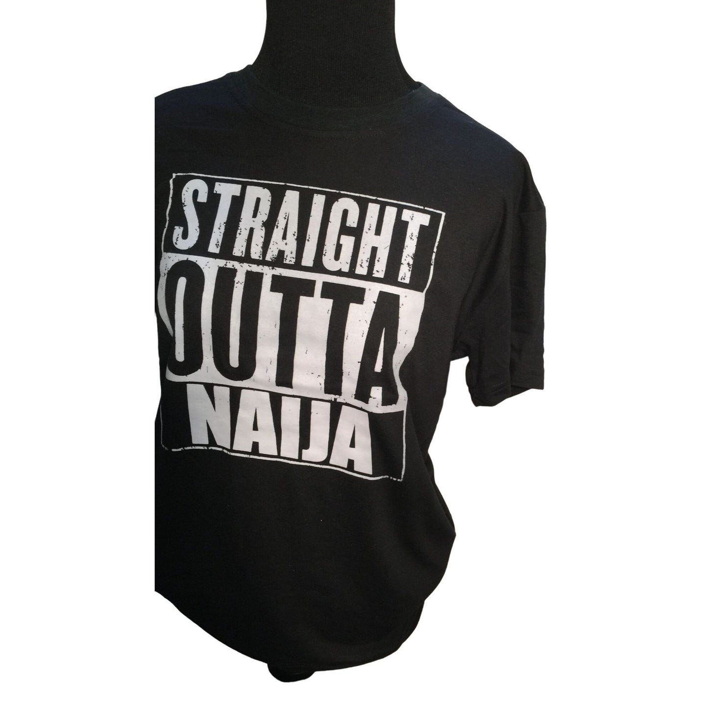 Straight Outta Naija Black and White T Shirt - Size Medium