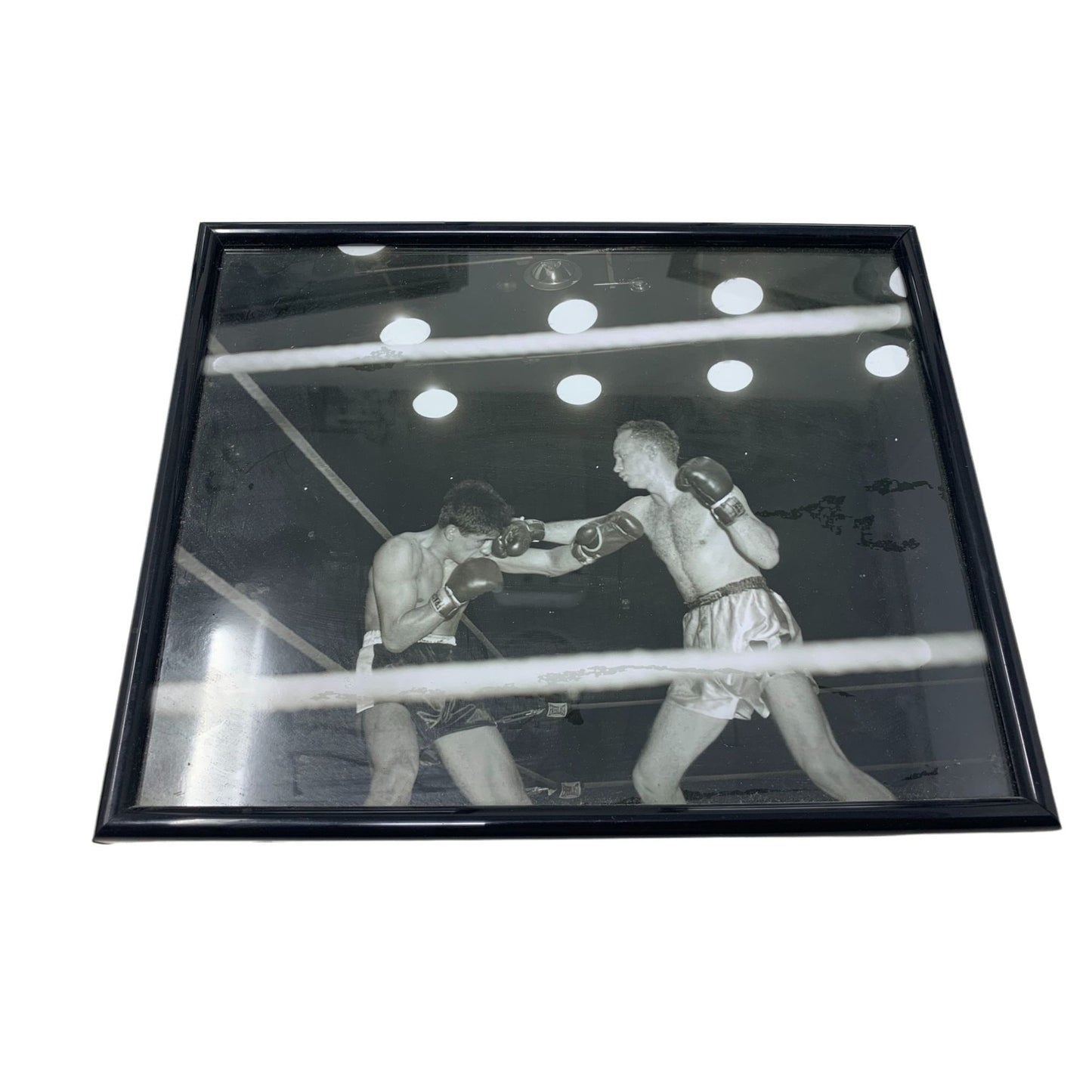 Set of 3 Vintage BOXING Photos - Black & White Mid Century Boxer Framed Pictures