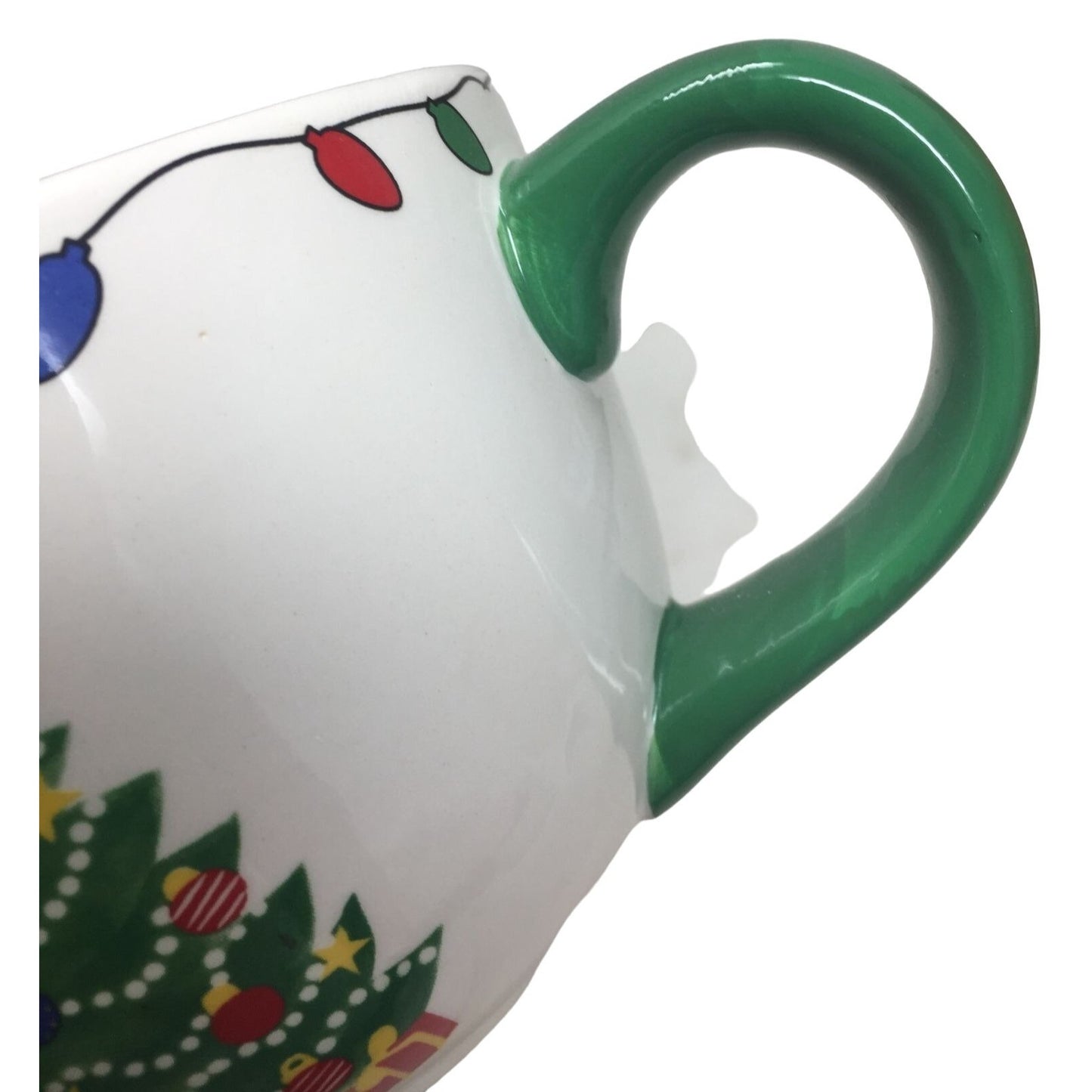 Oversize Christmas Tree Mug - Cute Festive Design - Green Handle