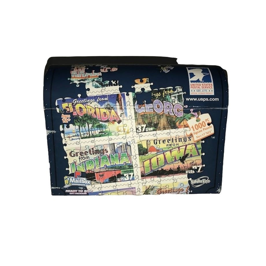 In Your Mailbox - Welcome to America Jigsaw Puzzle - USPS Stamp art puzzle of state related stamps - new and sealed - United States Postal S