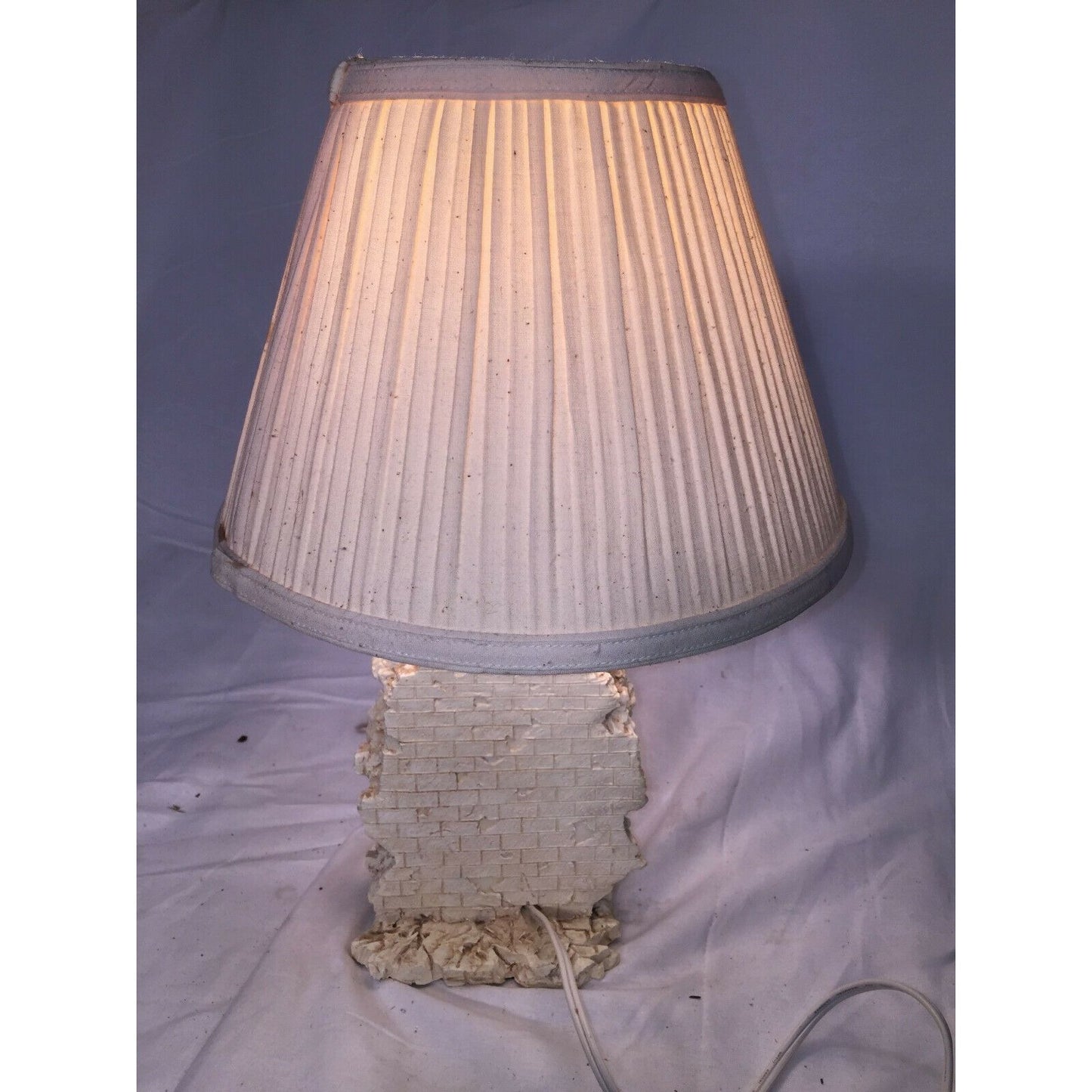 Cherubw Grapes by Wall Table Lamp Plaster / Resin with Shade 15"