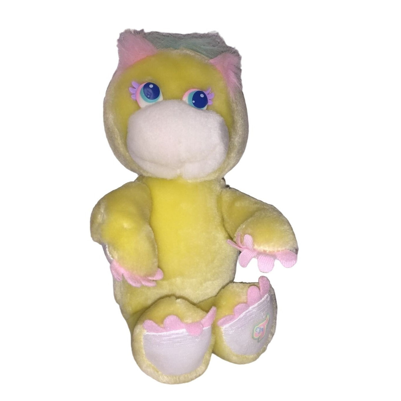 Vintage Teenie Turtle Tots Toddles - Yellow with Pink nails - 1988 Mattel Toy