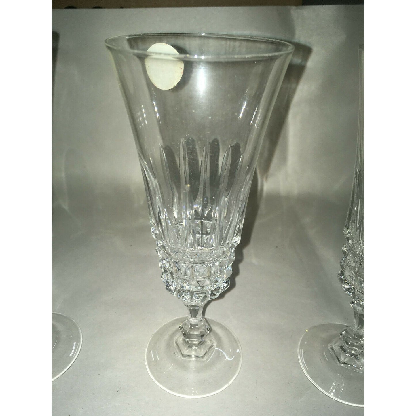 Vintage CRISTAL d'ARQUES - Taille- 4 Cut Glass CHAMPAGNE FLUTES