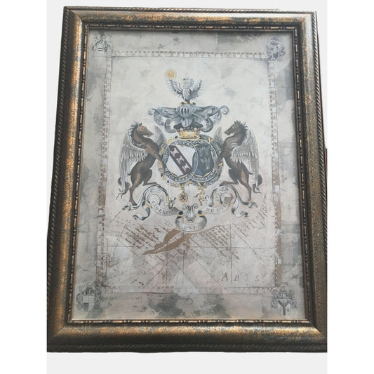 TIME of HONOR Family CREST Print in Beautiful Detailed Frame - Bombay Trading Co