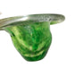 Pretty GREEN Art Glass Dish or Holder - green and bubble spatter look - clear dish or holder RIng Top and flat bottom to sit upright A+ Stuff  A+ Stuff Glass