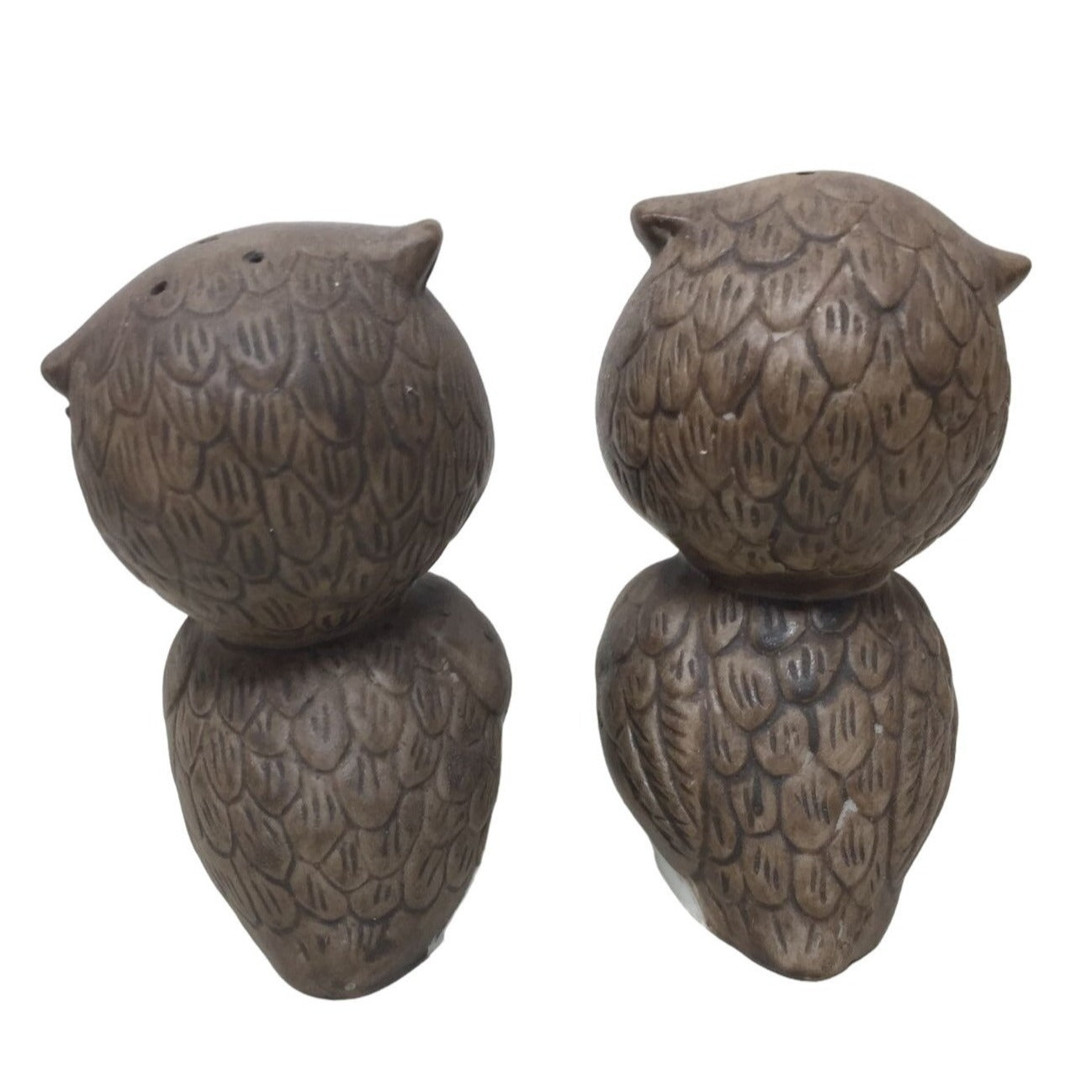 Cute Owl Salt and Pepper Shaker Set - Big eyed Pair of Ceramic Shakers