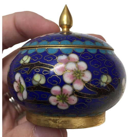 Small Lidded Spice or Trinket Jar - Intricate Floral design - Indian Look