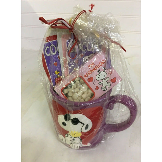 JOE COOL Snoopy VALENTINES MUG  Set  - Cute Snoopy w Woodstock Art