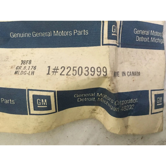 Genuine General Motors MOLDING (Rear Wheel Opening Cover - Left Hand) GM Part No 22503999 - Vintage OEM New Old Stock General Motors  A+ Stuff Molding