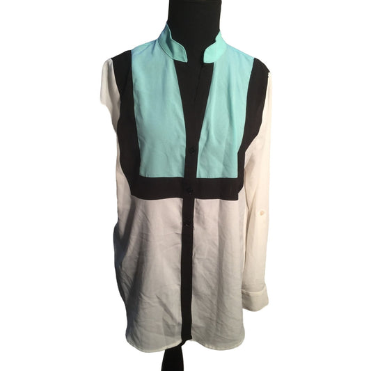 I.N. San Fransisco Color Block Light Jacket / BLouse - womens Size Large