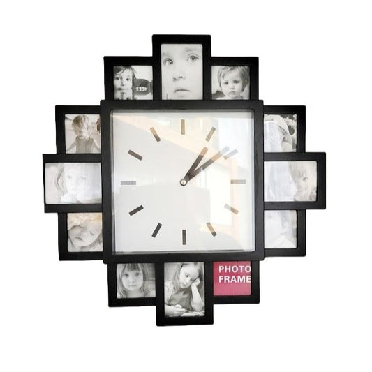 Photo Collage Wall Clock - One frame for each hour!