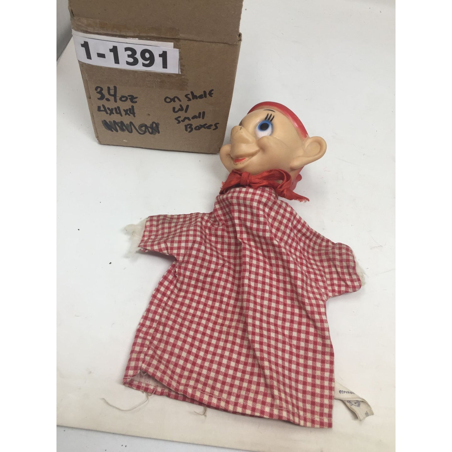 Vintage Disney DOPEY Hand Puppet Snow White Collectible Toy