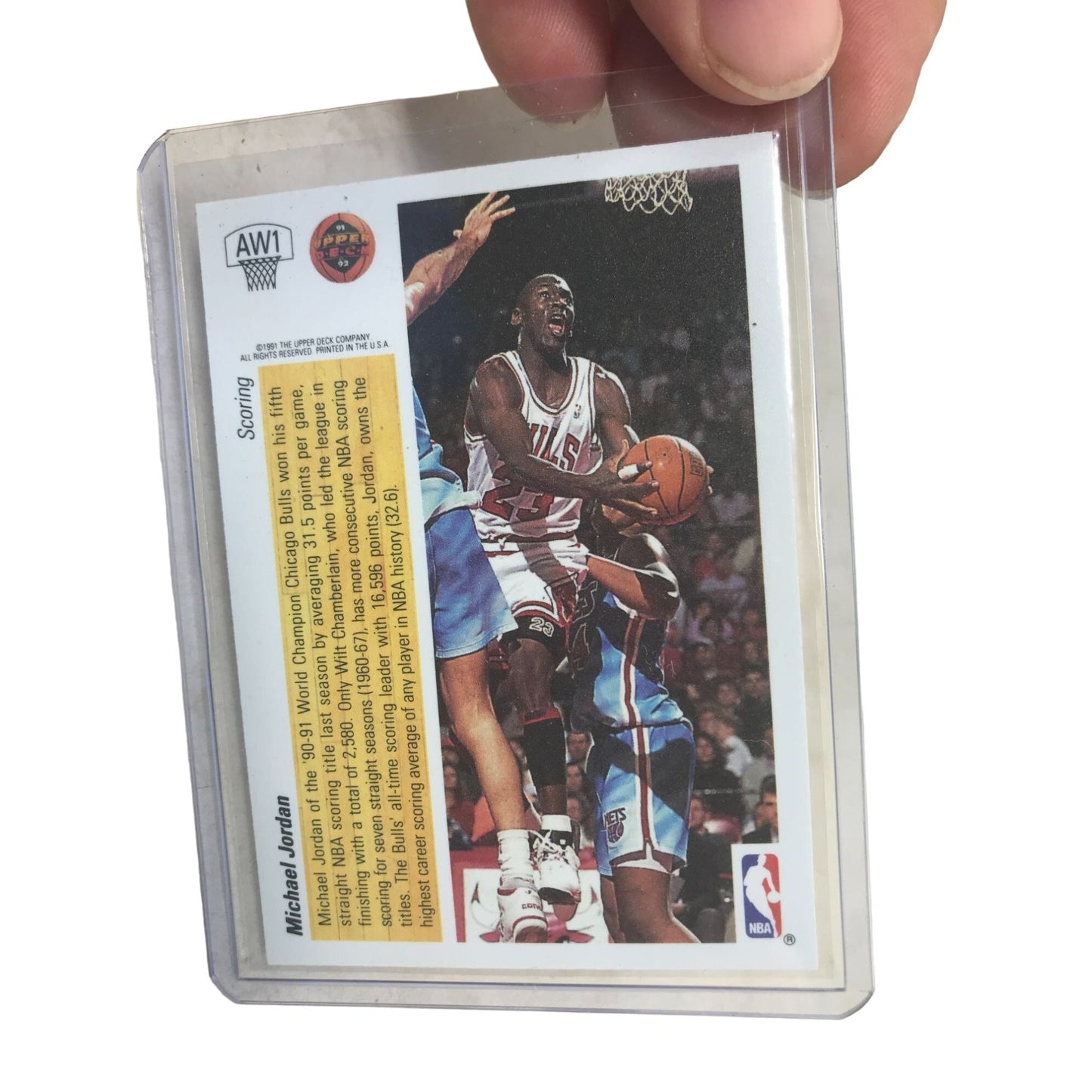 Upper Deck 1992 Michael Jordan Hologram Card No. AW1