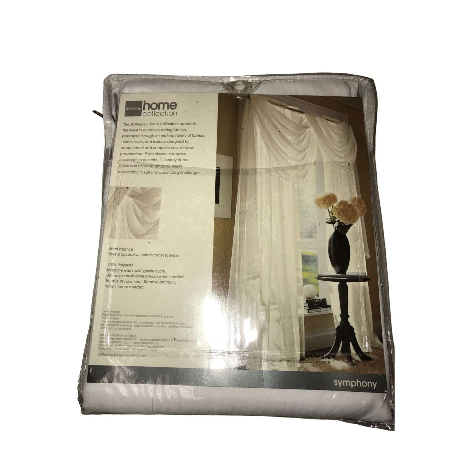 JC Penney Home Collection - white sheer scarf valance - new in package  - Window Treatment