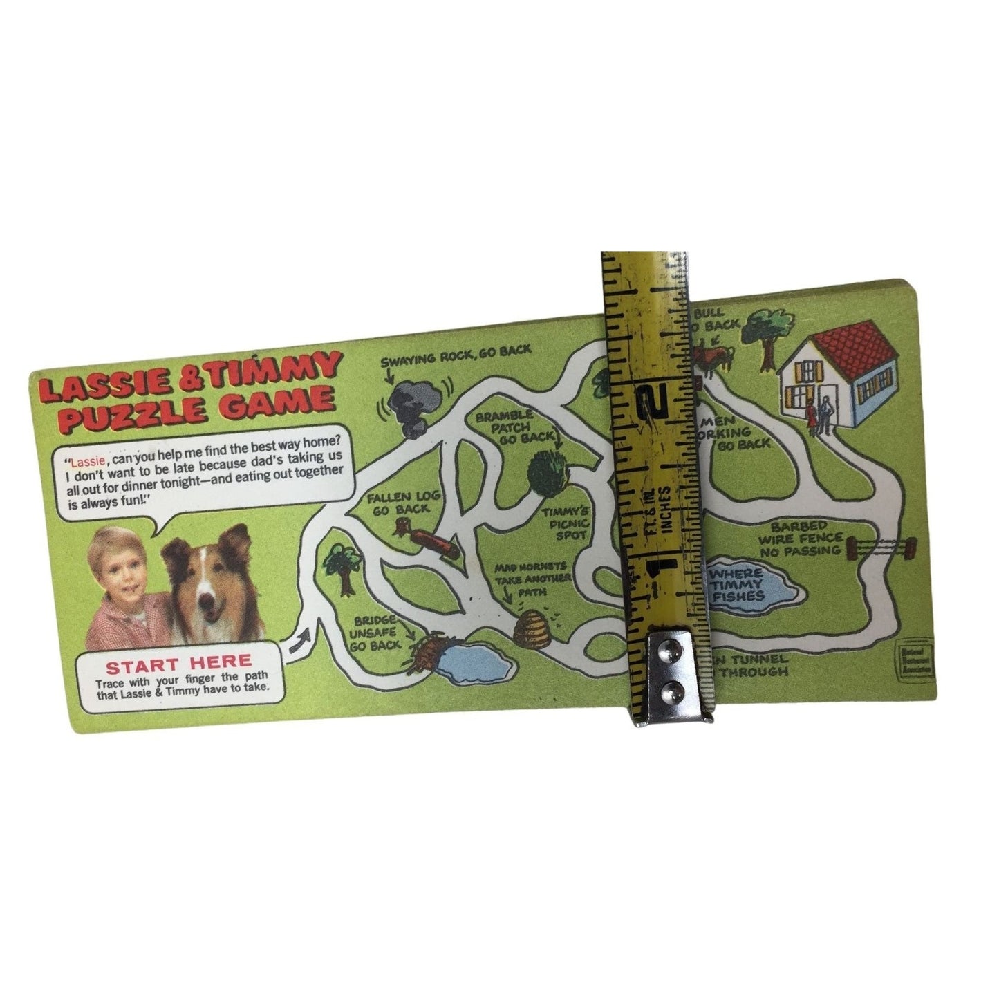 Vintage Lassie and Timmy Puzzle Game - Finger Maze