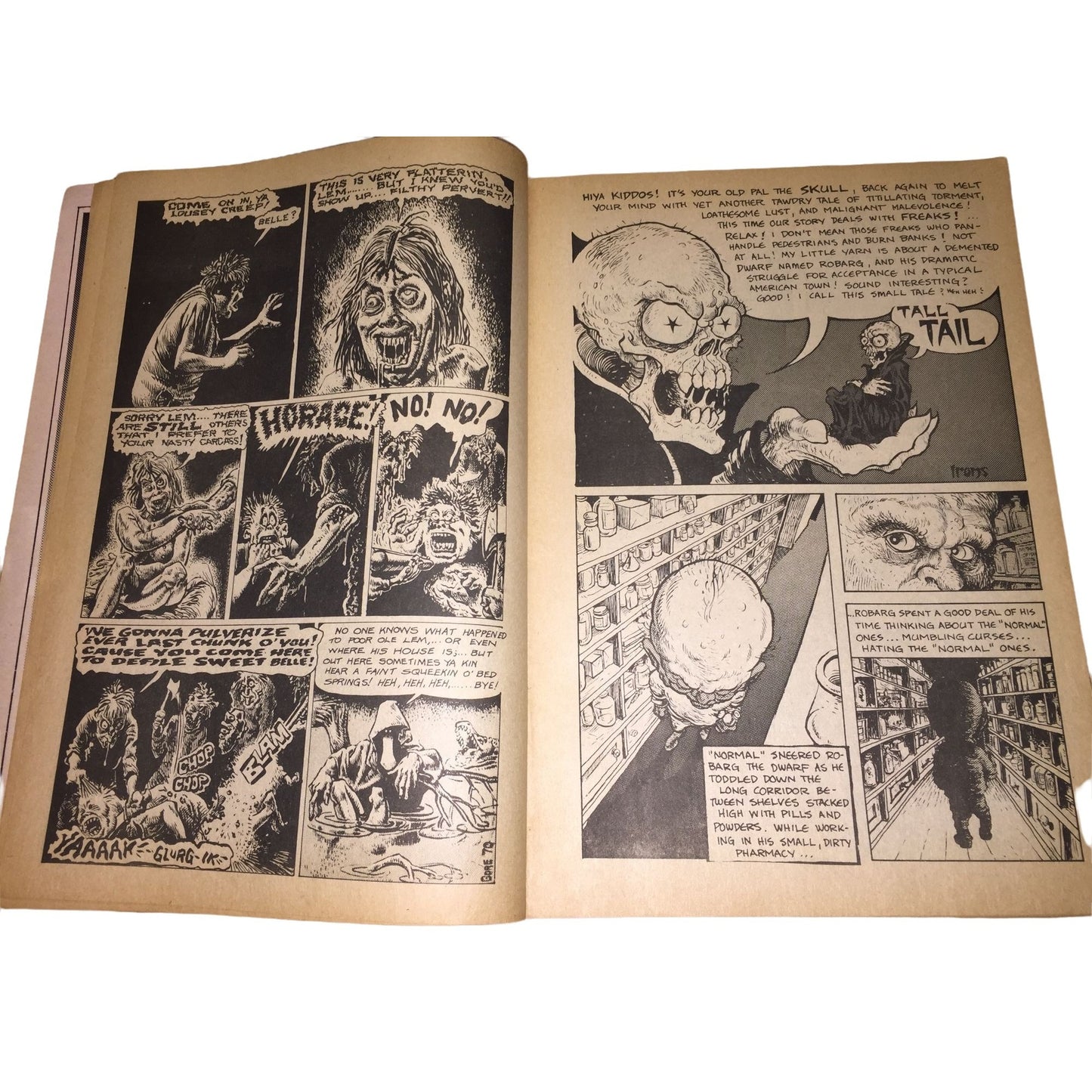 SKULL Comics - Tales Contrived to fip you out of your skull. 100% Horrid! Vol 1 No 2 Gilbert Shelton 1970