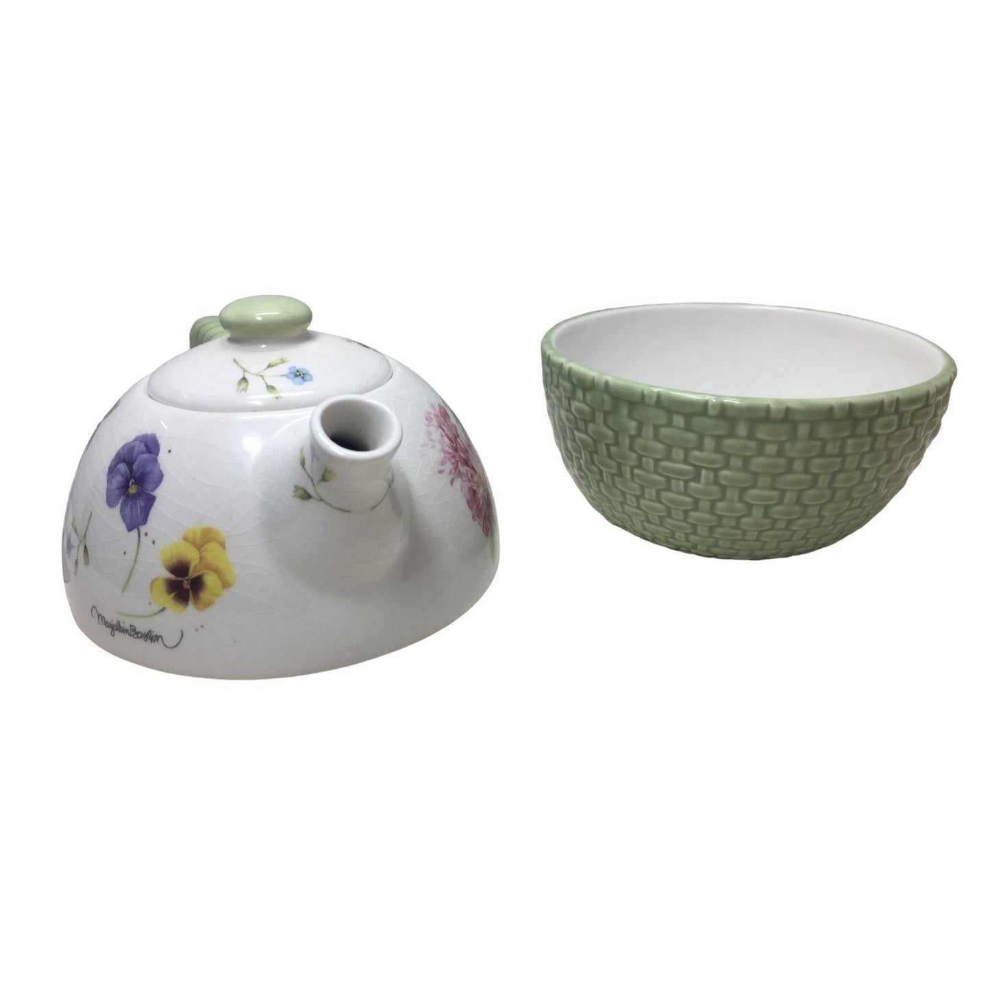 Hallmark Nature's Sketchbook Decorative Teapot w/ Oversize Mug Set - Cute!