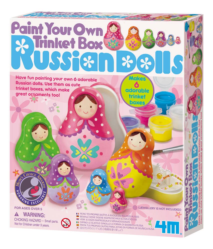 4M Paint Your Own Russian Nesting Doll Trinket Box Kit