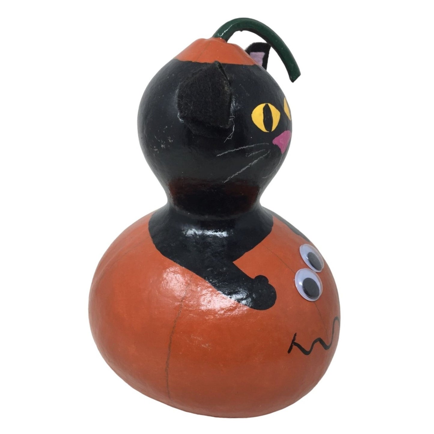 Halloween Decor - Cute Cat in Pumpkin Holiday Decoration