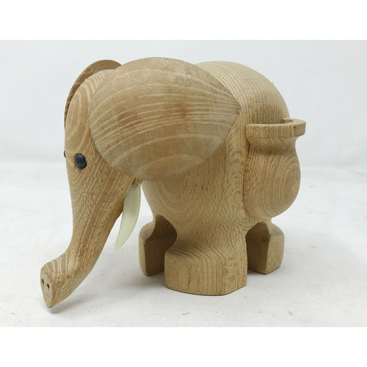 Small WOODEN ELEPHANT Decoration CUTE w tusks and small Holders  FREE SHIPPING