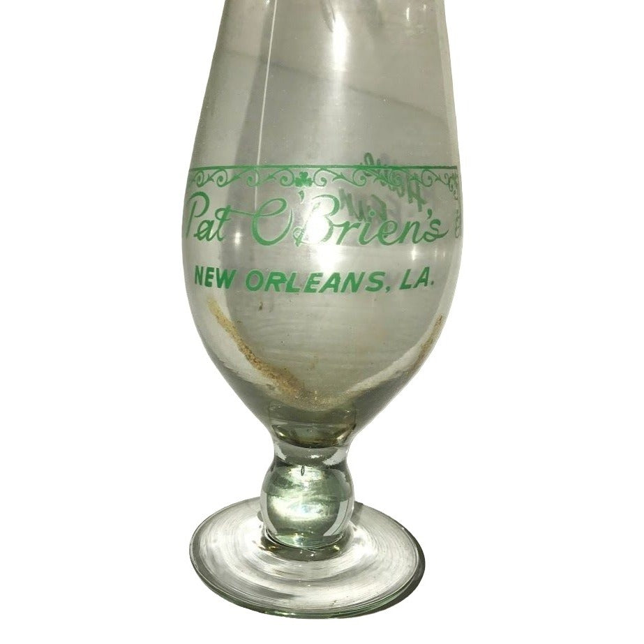 Pat O Briens 718 st peter new orleans souvenir hurricane glass in box - Vintage New Orleans Souvenir - Some residue from a great time in New