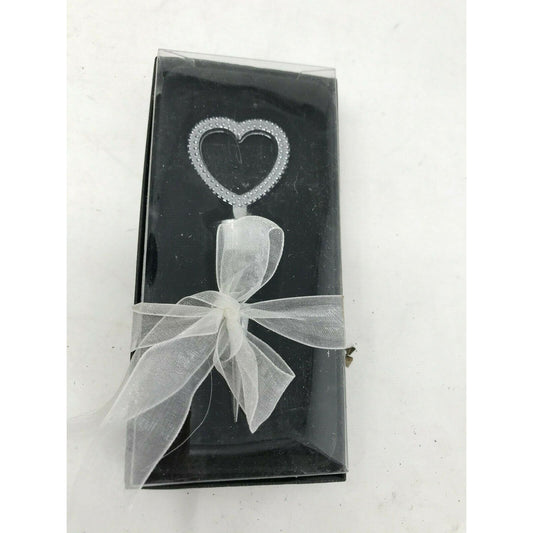 Silver Metal Heart Wine Bottle Stopper w/ Gift Box Wedding