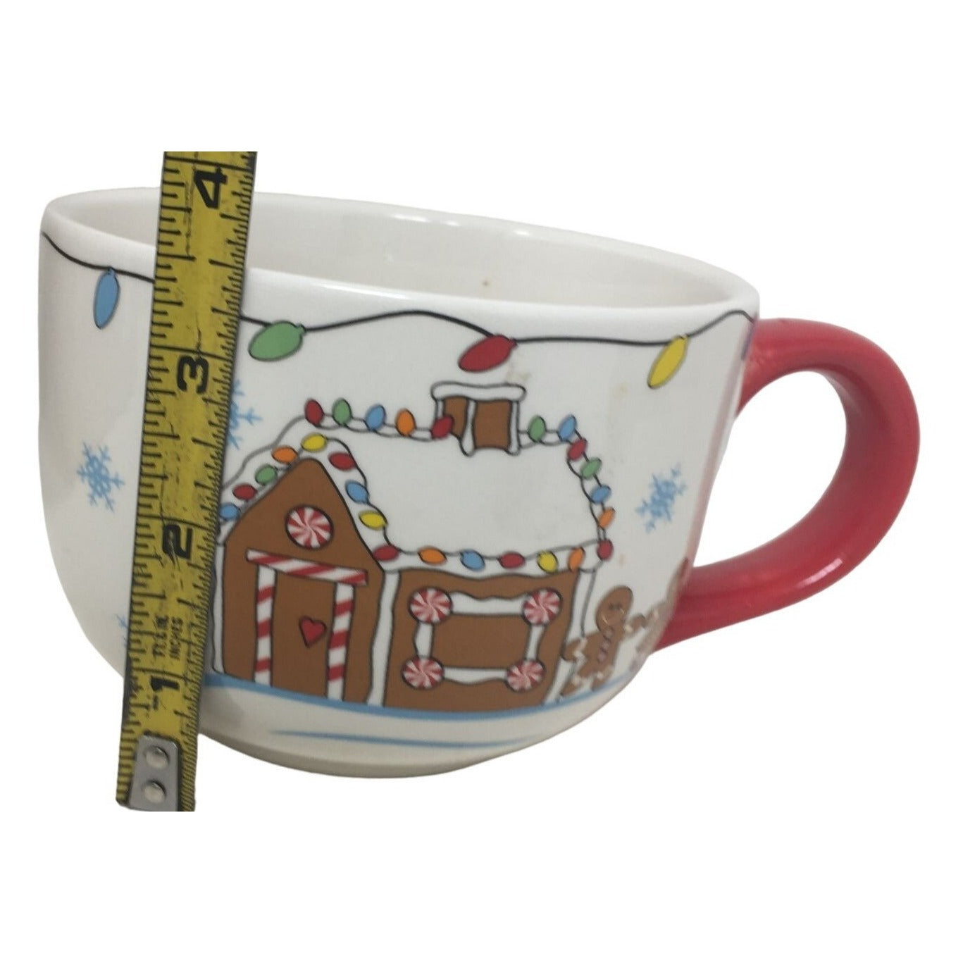 Cute Gingerbread Family with Gingerbread House Oversized Holiday Mug - Great for decorating or filling up with something as a gift