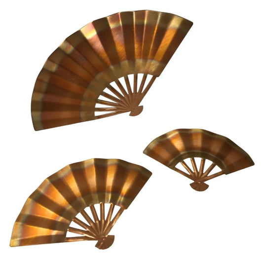Set of (3) Copper Fans - Wall Hanging Decor with Beautiful Shading / Patina A+ Stuff  A+ Stuff