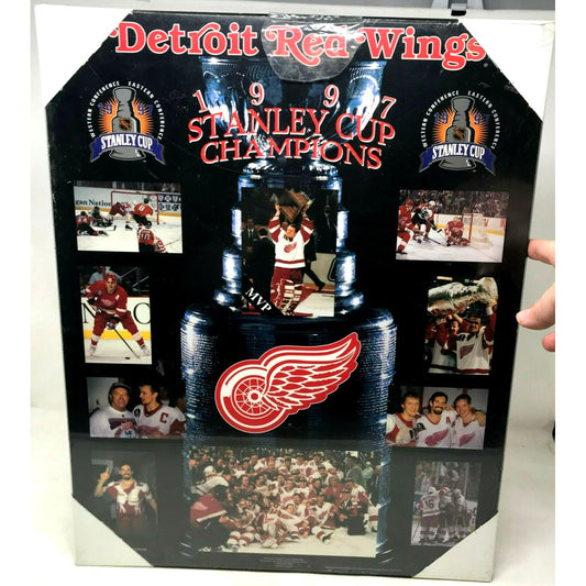 Detroit RED WINGS 1997 Stanley Cup CHAMPIONS Hockey Collage Plaque