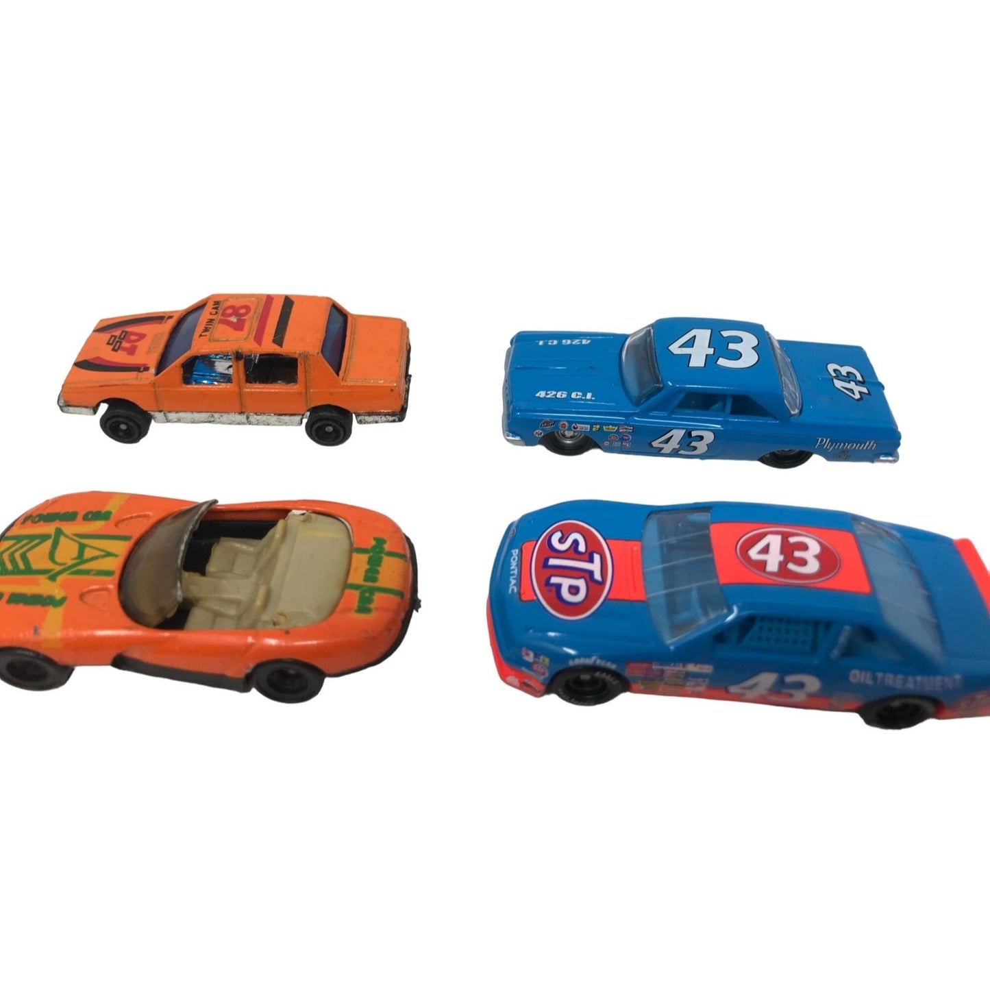 Vintage HOT WHEELS Cars (Most Diecast) STP #43, Orange Racer, FireTruck, Blue Bonneville, Little Debbie, Hot Pink #18