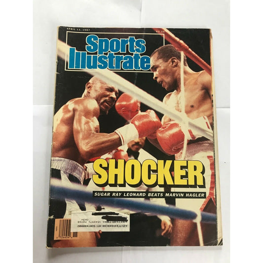 Sports Illustrated April 13 1987 - Shocker SUGAR RAY LEONARD beats MARVIN HAGLER