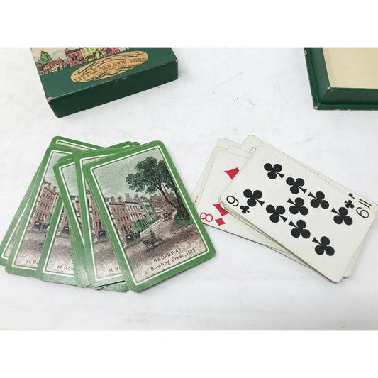 LITTLE OLD NEW YORK (Broadway) Vtg Playing Cards w Case Fan-C Pack