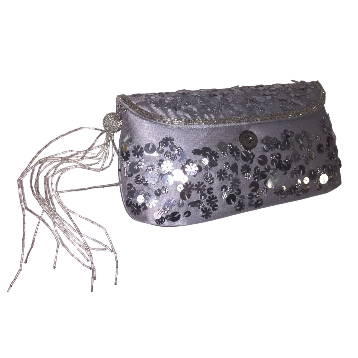 Kate Landry Gray is Purple Clutch Bag with Tassel and Sequins - Evening Bag