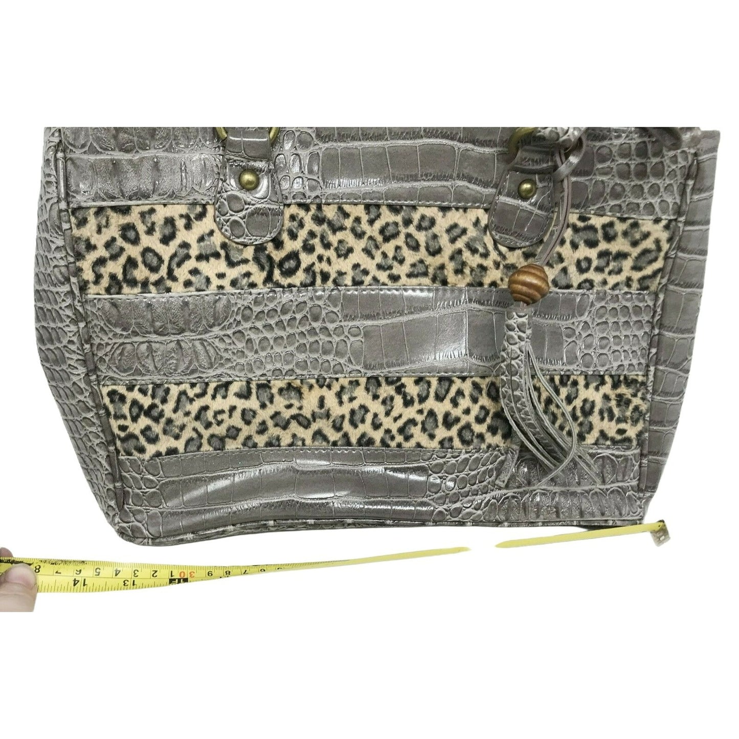 WILD Handbag Faux CROCcodile skin Leather and CHEETAH Print Purse