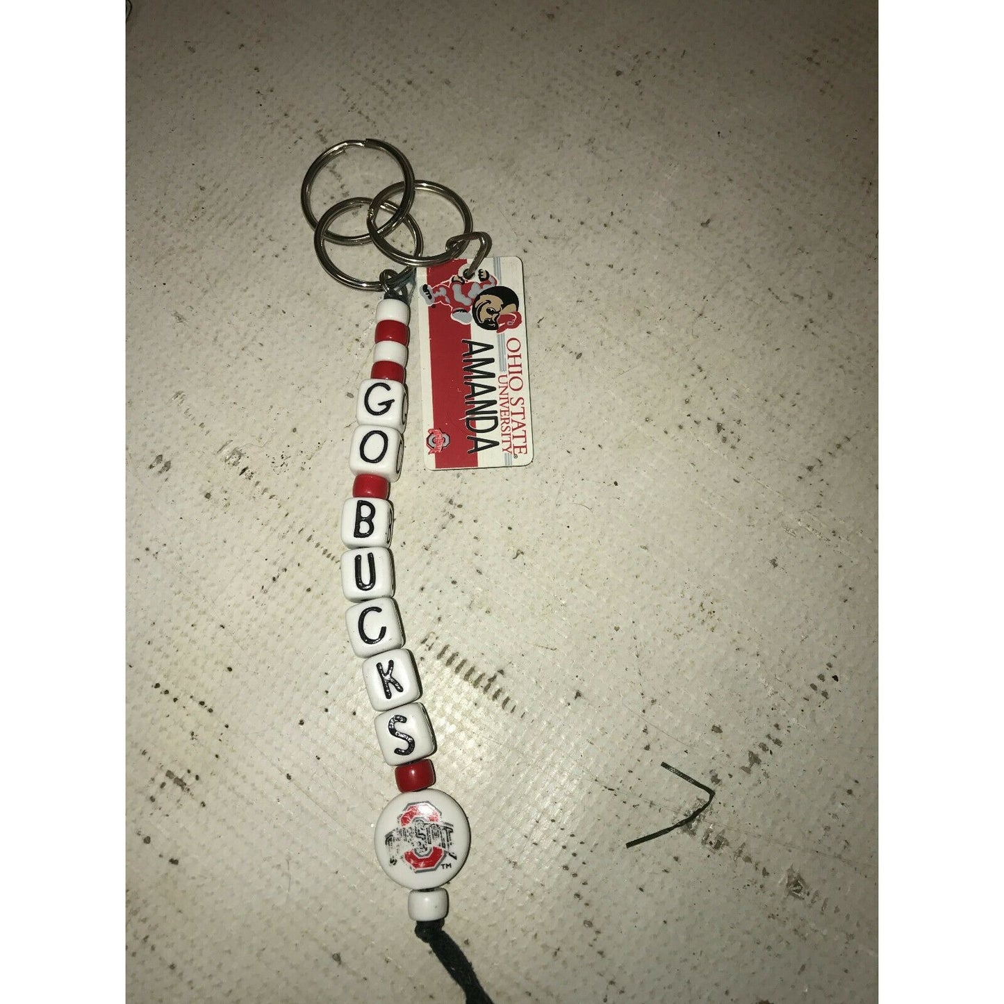 OHIO STATE Buckeyes "GO BUCKS"  Keychain OSU Fan Amanda Gift