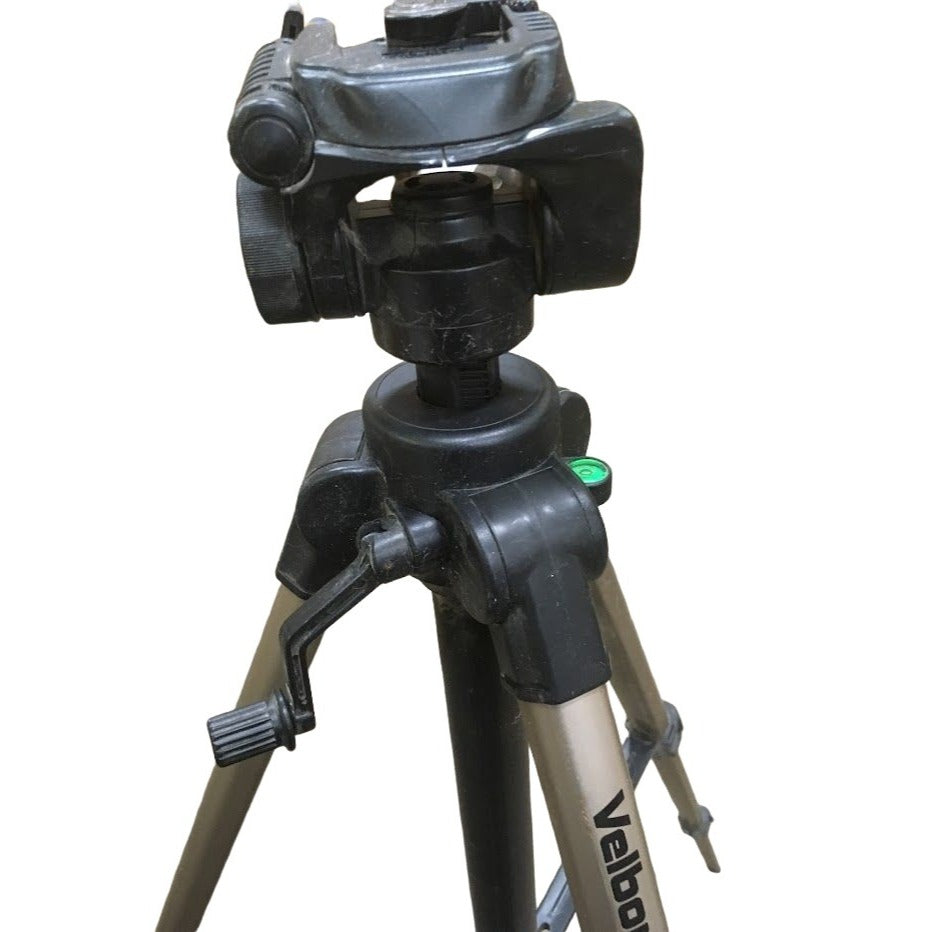 Velbon S-6000 Tripod - Sturdy Aluminum 3 way pan head tripod with built in Level - 24" - 70"