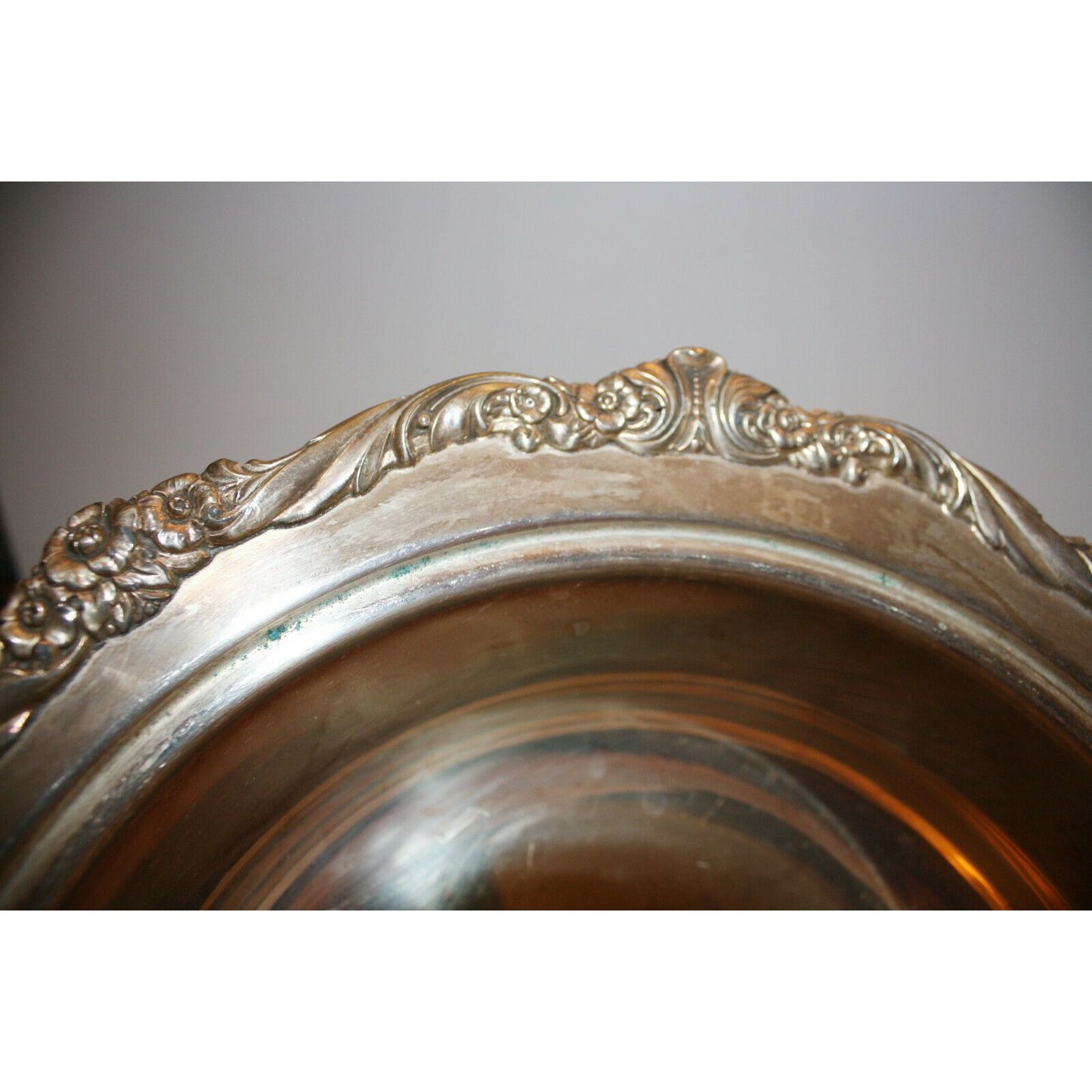 Ornate SILVERPLATE Pan w Lid FLOURISH Floral Edges Vintage Fancy