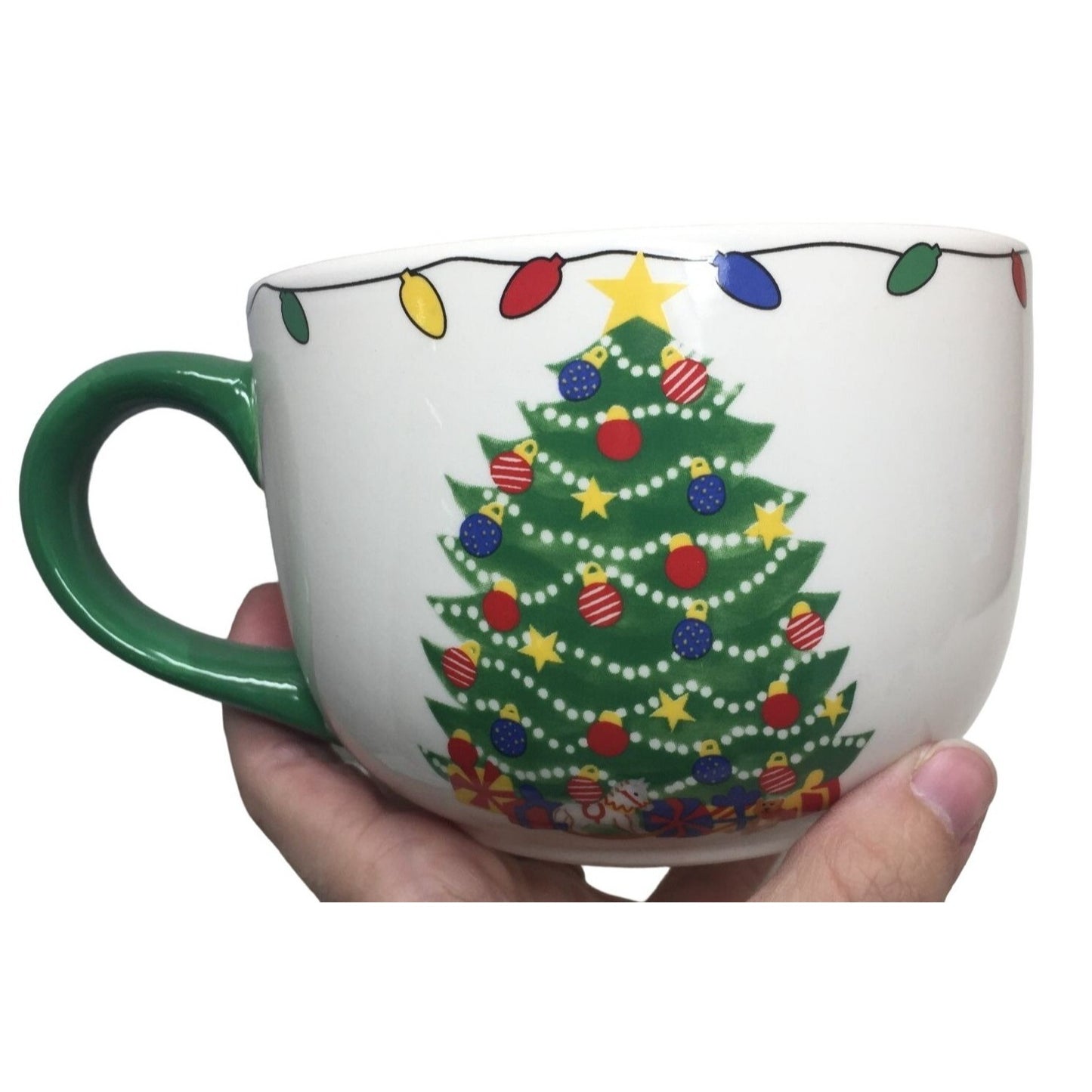 Oversize Christmas Tree Mug - Cute Festive Design - Green Handle