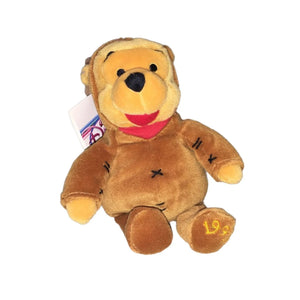 Vintage Walt Disney Winnie the Pooh Dressed as Reindeer - Cute Beanie Plush Toy